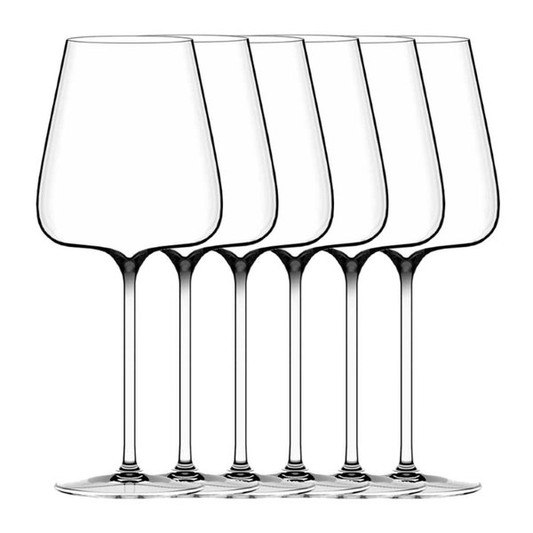 Italesse Etoile Noir Red Wine Glasses, Set of 6 – 790ml Crystalline Glass