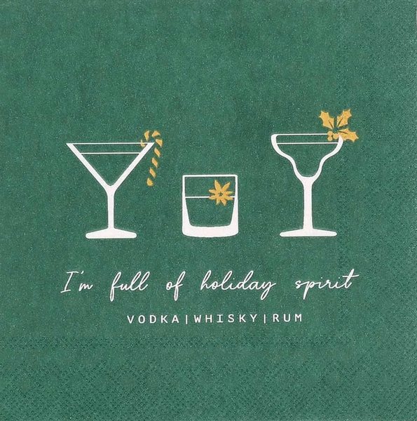 Räder 'Full of Holiday Spirit' Cocktail Napkins, Pack of 20